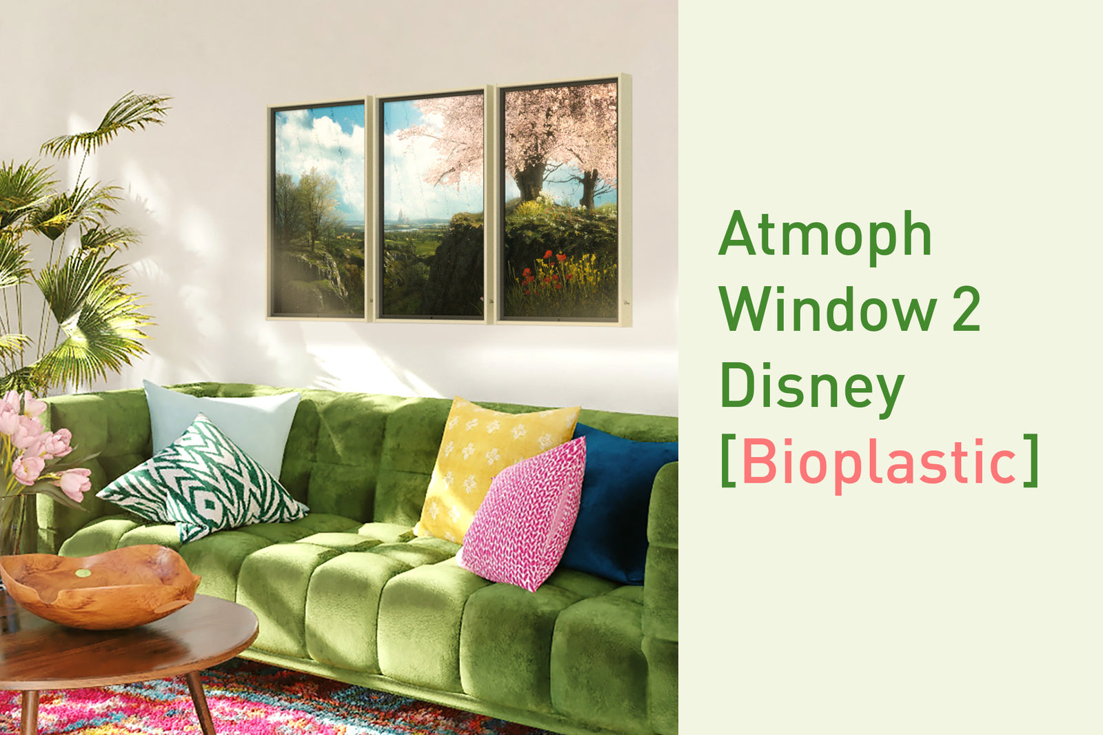 環境にやさしいバイオプラスチックを使用したモデルが「Atmoph Window 2 | Disney」で登場。ミッキーボイスやアイコンも加わり大幅アップグレード。